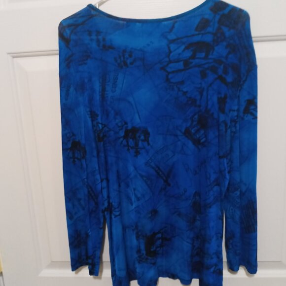 Chico's Blue Nautical Themed Top - Picture 7 of 7